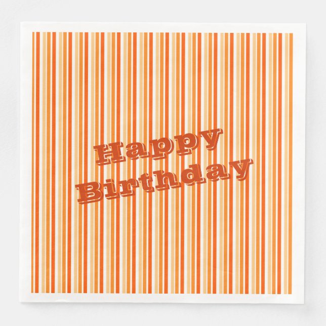 Vit med Orange Rand Pappersservett (Framsida)