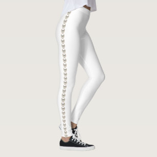 Vit med pärlor leggings