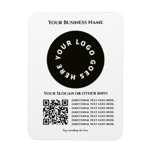 Vit med QR-kod lägger till egen text och logotyp Magnet