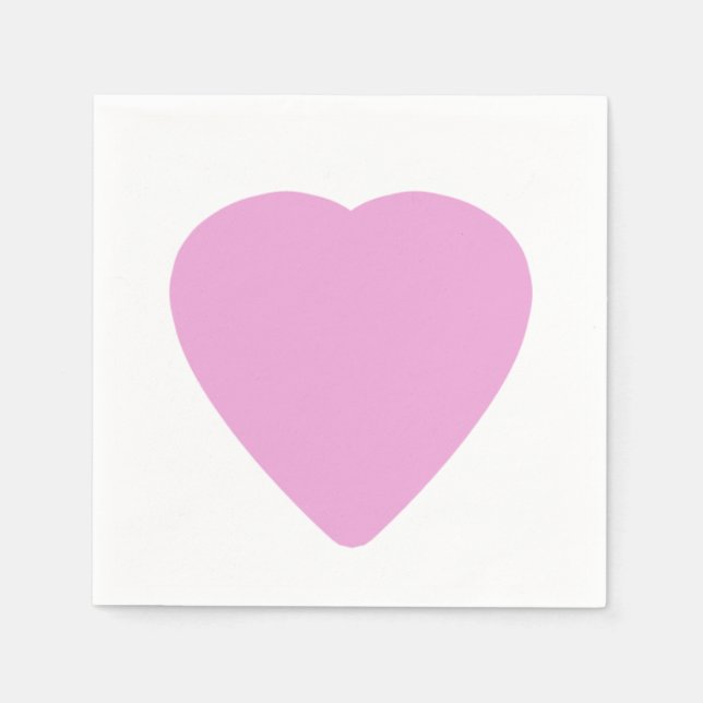 Vit med Rosa hjärthjärthjärtans dag Kärlek Pappersservett (Framsidan)