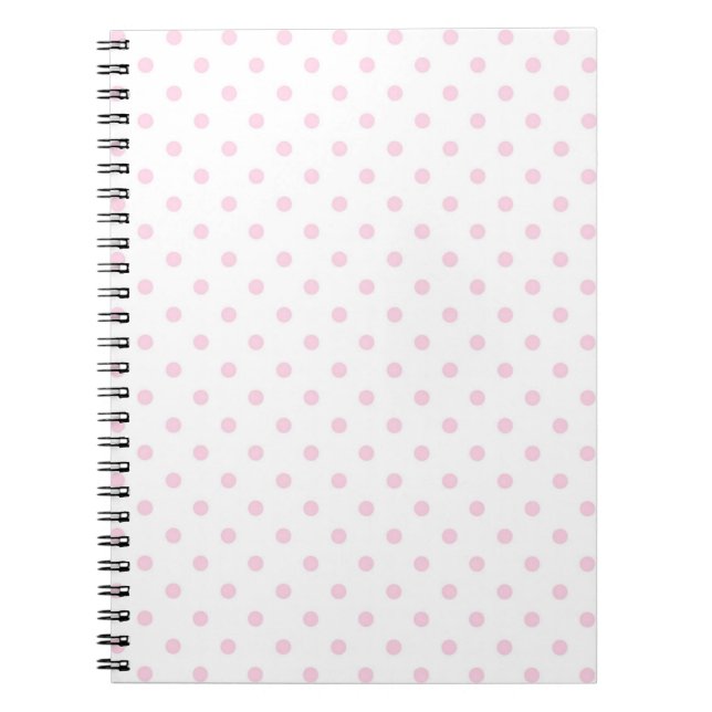 Vit med Rosa Polka dots Anteckningsbok (Framsidan)