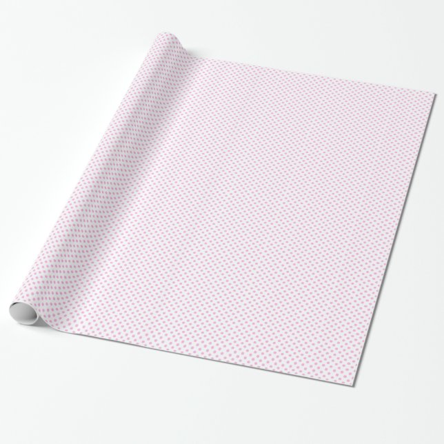 Vit med rosa Polka pricker inpackning av papper Presentpapper (Utrullad)