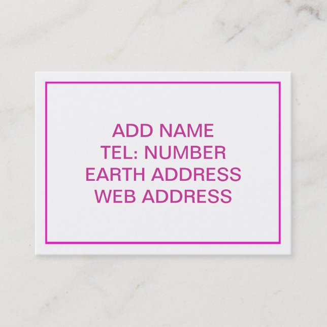 Vit med Rosa Ram Visitkort (Framsida)