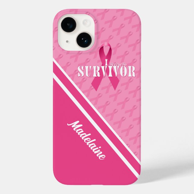 Vit med Rosa Ribbon Cancer Survivor (Baksida)