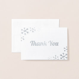 Vit med Silver Foil Snowflake - tackkort Folierat Kort
