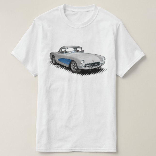 Vit med t-skjortan för blått 56-57 StingVetteRay T Shirt (Design framsida)