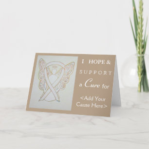 Vit medvetenhet Ribbon Angel Art Greeting Cards Kort