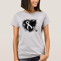 Vit medvetenhet Ribbon Grunge Heart