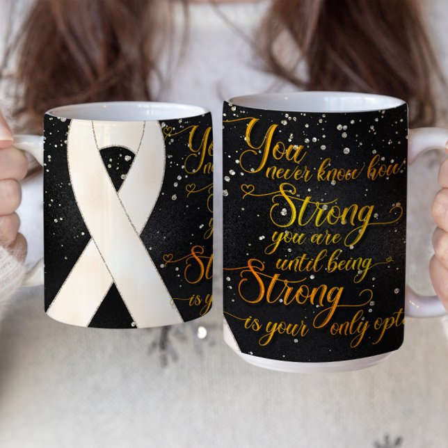 Vit medvetenhetsband muggdesign kaffemugg (Skapare uppladdad)