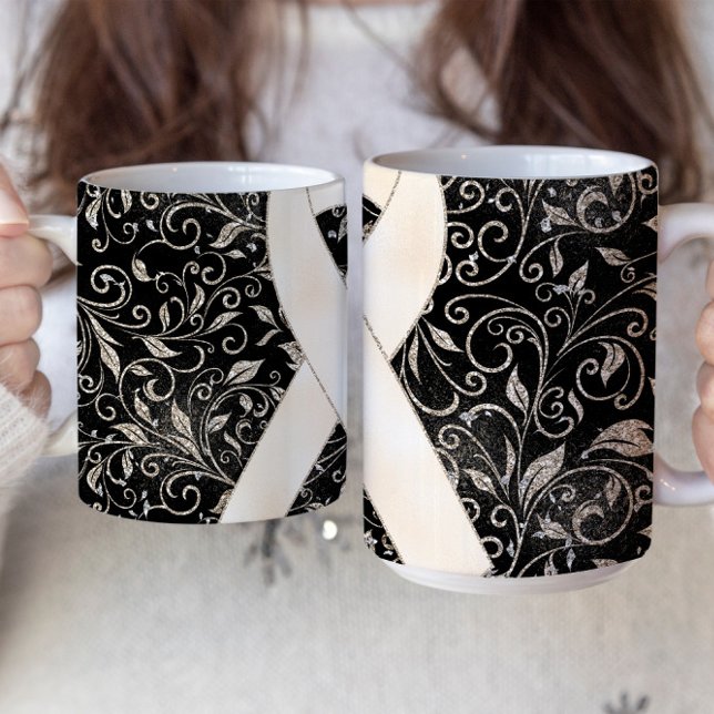 Vit medvetenhetsband Muggdesign Kaffemugg (Skapare uppladdad)