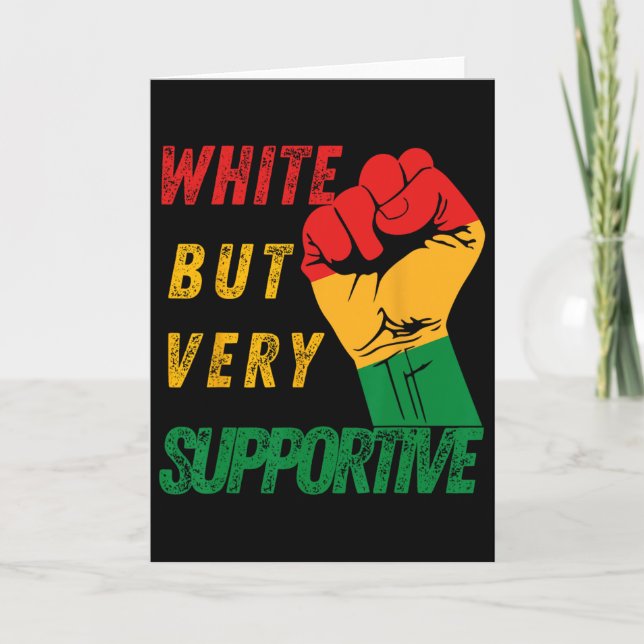 Vit men stödjande allierad Juneteenth svart histor Kort (Framsida)