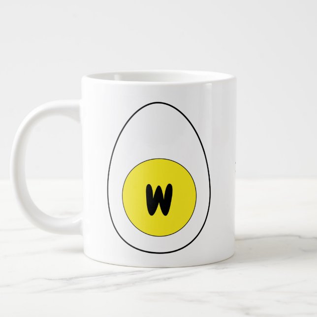 Vit Mikrovågs Ägg Mugg (Fluffig Stekt Ägg Tillagni Jumbo Mugg (Vänster)