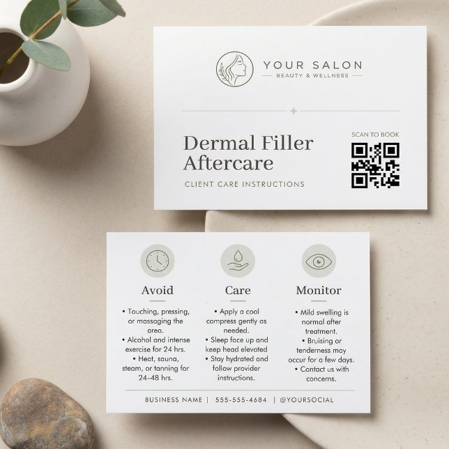 Vit Minimal Dermal Filler Vårdguide QR-kod  Visitkort (Skapare uppladdad)