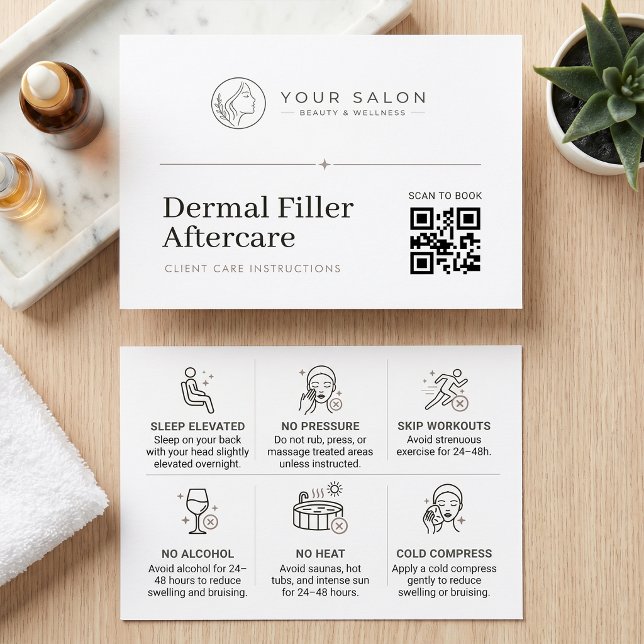 Vit Minimal Fyllnads Eftervård QR-kod Logotyp Visitkort (Skapare uppladdad)