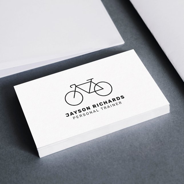 Vit Minimal Personlig Tränare Cykel Instruktion Visitkort (Skapare uppladdad)