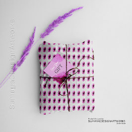 Vit Minimal Pink Blomma Inpackningspapper Presentpapper