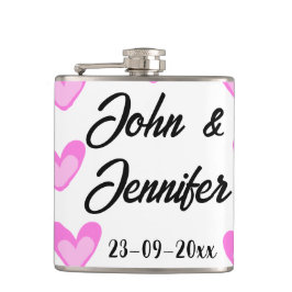 vit, minimal text stil bröllop-pinkhjärta fickplunta