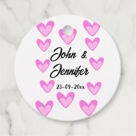 vit, minimal text stil bröllop-pinkhjärta gåvor etiketter