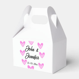 vit, minimal text stil bröllop-pinkhjärta presentaskar