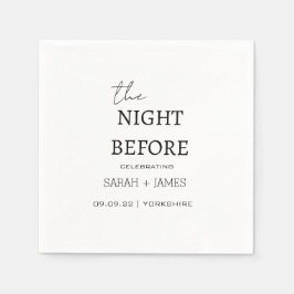 Vit minimalist natten före Bröllop Pappersservett