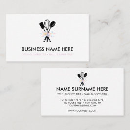 Vit Minimalistisk Bageri Matlagning Konditori Pizz Visitkort