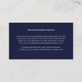 Vit, minimalistisk Bröllop Transport Tilläggskort