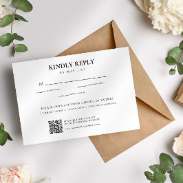 Vit minimalistisk Elegant bröllop OSA Kort
