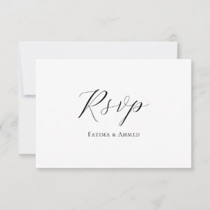Vit, minimalistisk Elegant, muslimskt Bröllop OSA Kort