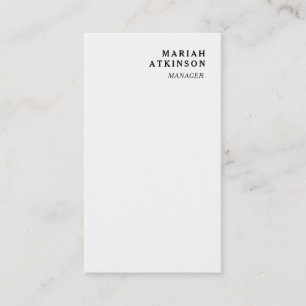 Vit, minimalistisk Elegant - personlig presentatio Visitkort