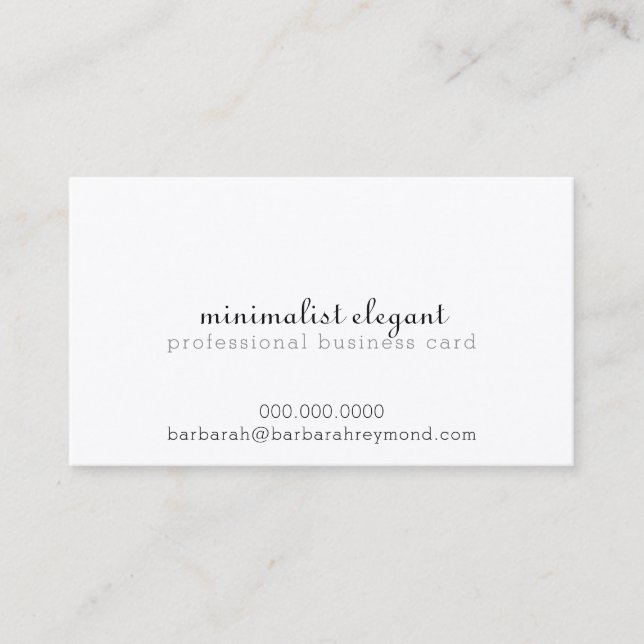 vit minimalistisk elegant professionell visitkort (Framsida)