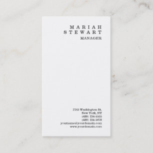 Vit, minimalistisk Elegant - sofistikerad modern Visitkort