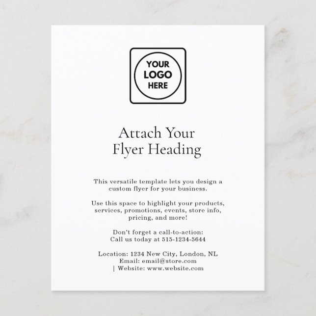 Vit minimalistisk logotyp | Ren och enkel näringsv Flygblad (Framsidan)