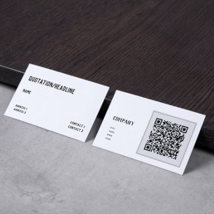 vit minimalistisk  -  QR-kod  - Företagskort Visitkort