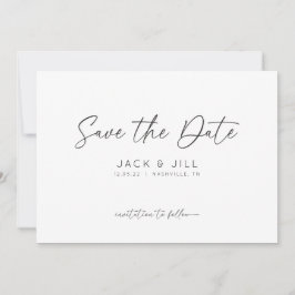 Vit minimalistisk Save The Date-inbjudan Inbjudningar