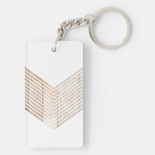 Vit, minimalistisk schevron med trä (Baksidan)