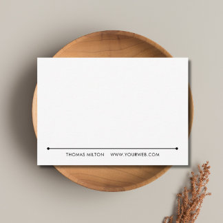 Vit minimalistisk svart typografi professionell  anteckningskort