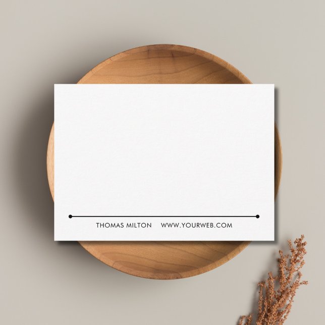 Vit minimalistisk svart typografi professionell  anteckningskort (Skapare uppladdad)