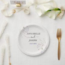 Vit minimalistiska akvarellblommor bröllop