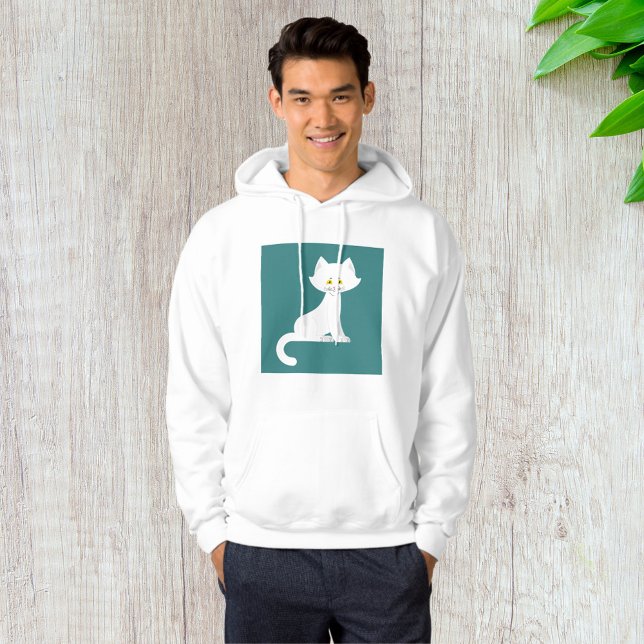 Vit minimalistkattunge hoodie (Skapare uppladdad)