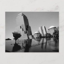 Vit minnesros vykort