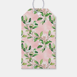 Vit Mistletoe vid Rosa Vintage jul Presentetikett