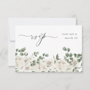 Vit mjuk Blommigt och eukalyptus med OSA av måltid Kort