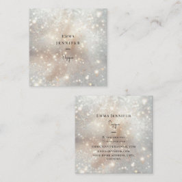 Vit, mjuk glitter-bakgrund fyrkantigt visitkort