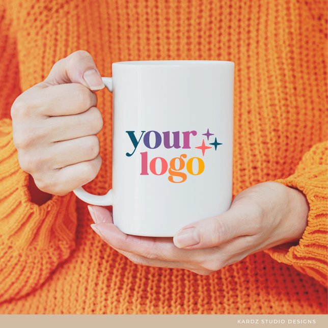 Vit modern anpassad logotyp kaffemugg (Skapare uppladdad)