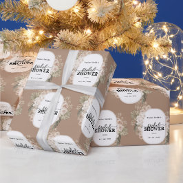 Vit Modern Blommigt Möhippa Personlig Presentpapper