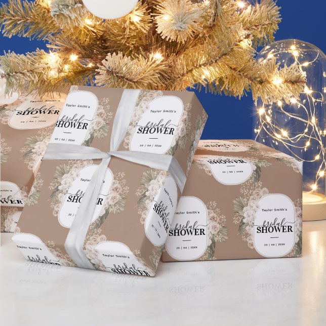 Vit Modern Blommigt Möhippa Personlig Presentpapper (Helgdagar)