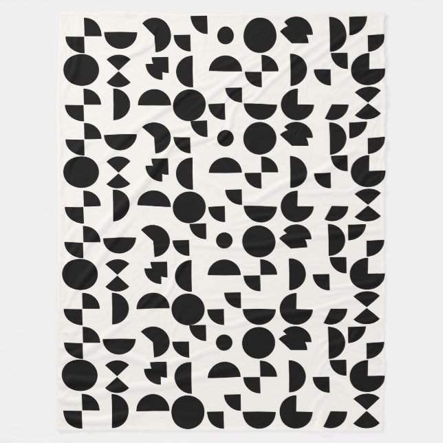 Vit modern Elegant Geometric Tribal Fleecefilt (Framsidan)