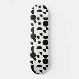 Vit modern Elegant Geometric Tribal Mini Skateboard Bräda 18,5 Cm
