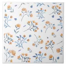 Vit Modern Farmhouse Wildblomme Ceramic Tile Kakelplatta