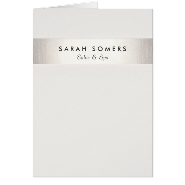 Vit modern FAUX Silver-stripe med enkel Snyggt OBS Kort (Framsidan)